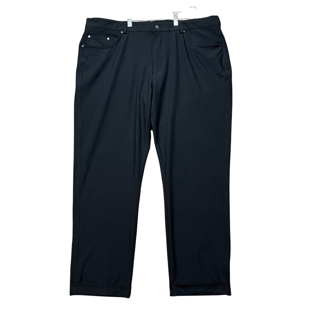 Greg Norman Golf Pants Mens 40x32 Black 5-Pocket Flat Front Performance Stretch